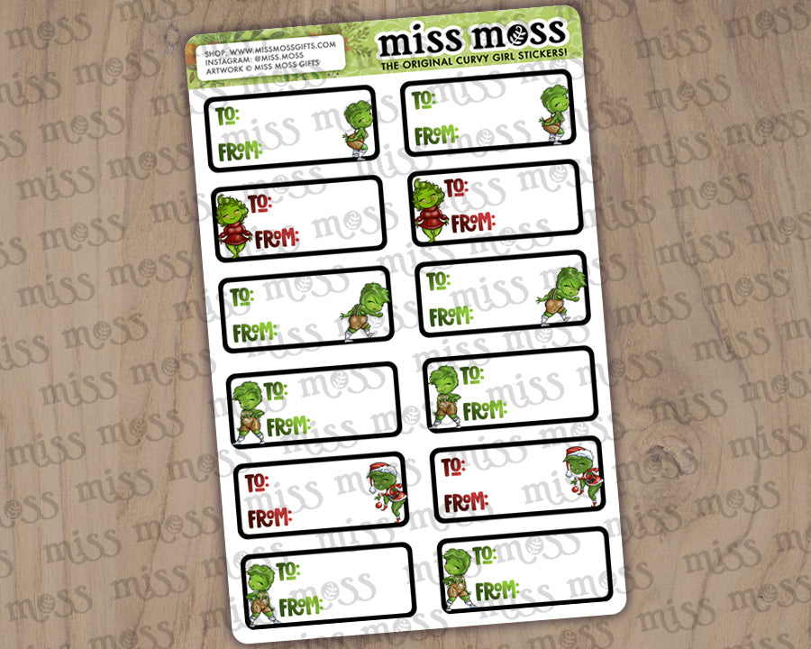 To & From Grinch Christmas Gift Labels