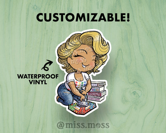 Game Night Girl Large Vinyl Sticker