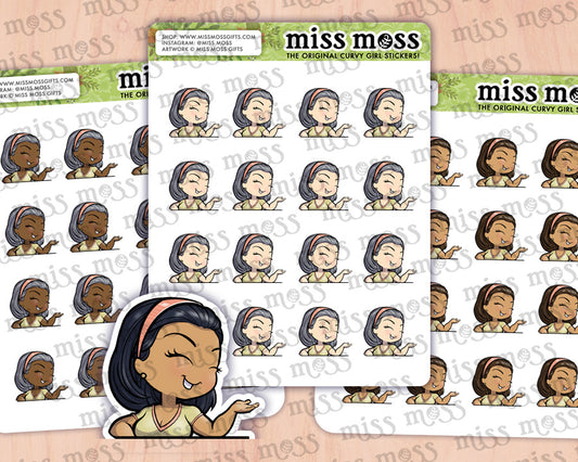 Gesturing Girl Vinyl Planner Stickers