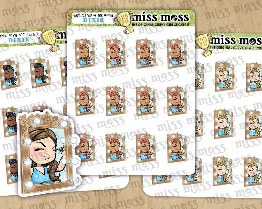 April '25 VIP of the Month Dixie / Makeup Girl Vinyl Planner Stickers