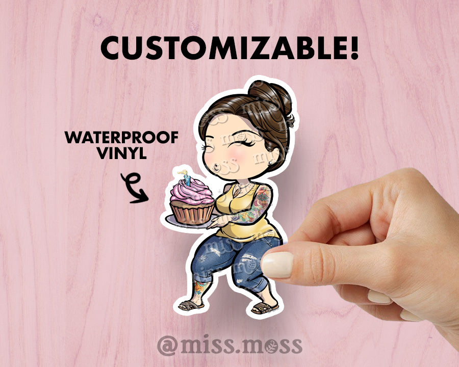 February '25 VIP of the Month Jammie / Cupcake Girl Vinyl Sticker