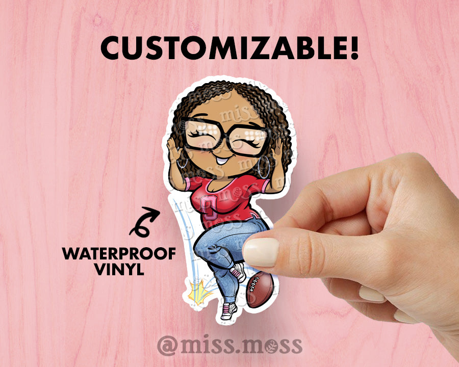 September VIP of the Month Football Fan Donya Vinyl Sticker