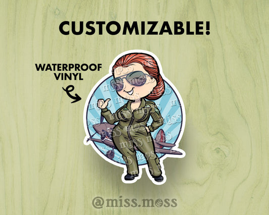 Air Force Girl Large Vinyl Sticker