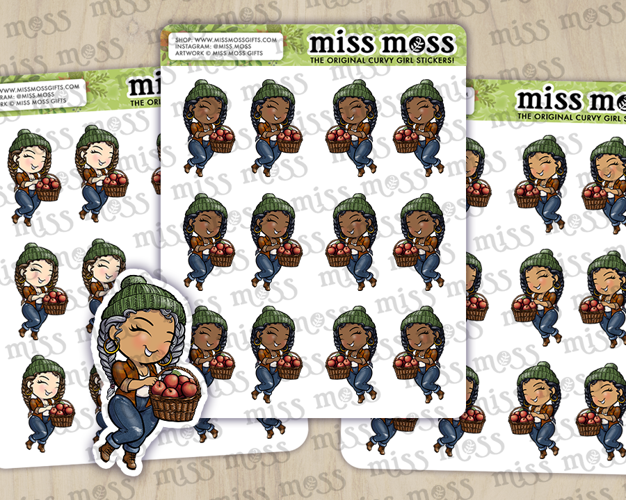 Apple Picking Autumn Girl Planner Journaling Stickers