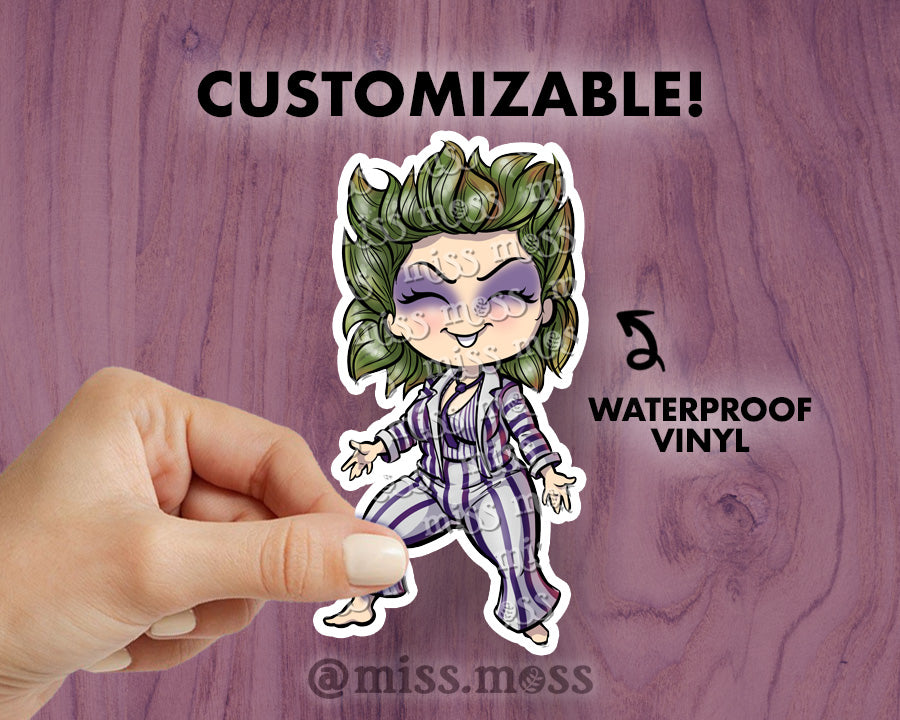 Ghost Suit Girl Waterproof Vinyl Sticker