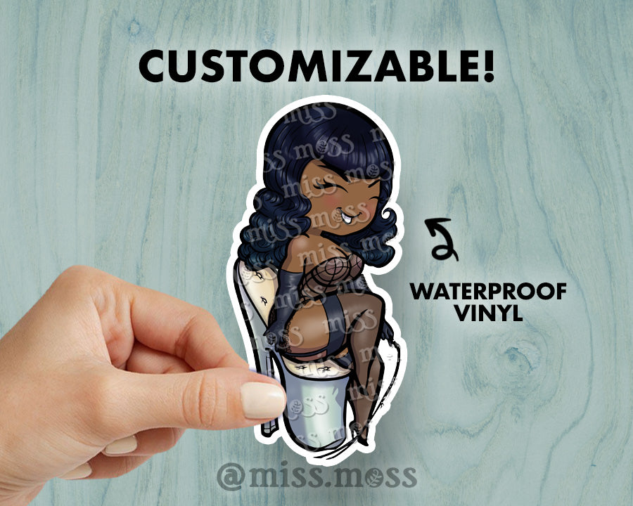 Bettie Page Pinup Waterproof Vinyl Sticker