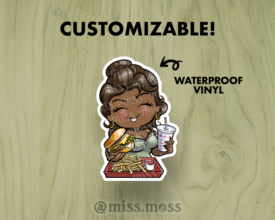 Burger Girl Large Vinyl Sticker
