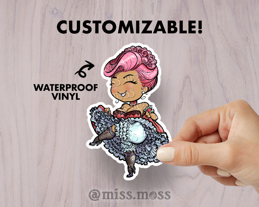 Can Can Girl Large Vinyl Sticker
