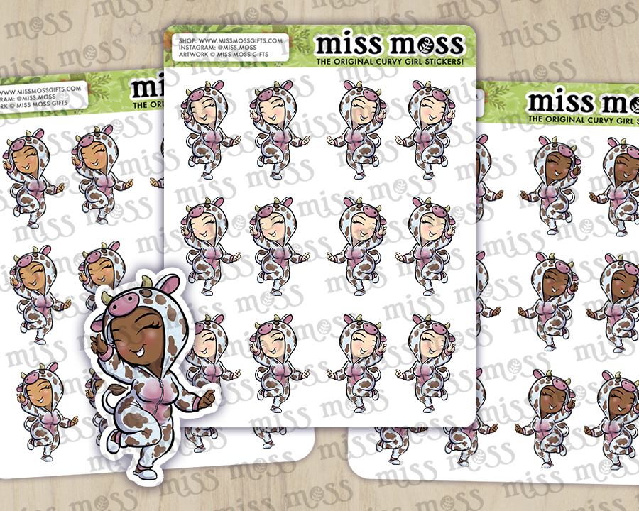 Cow La Vaca Onesie Babe Planner Journaling Stickers