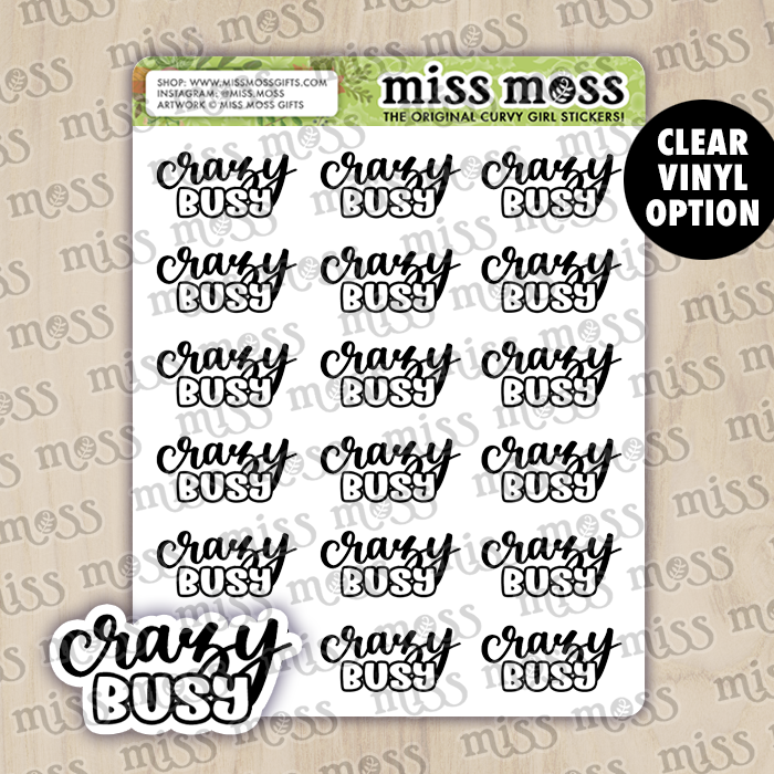 Crazy Busy Script Planner Stickers