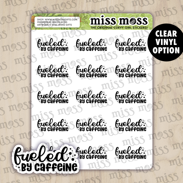 Fueled by Caffeine Lettering Planner Stickers