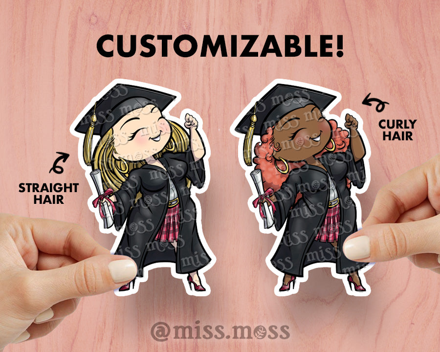 Graduation Girl Large Vinyl Sticker