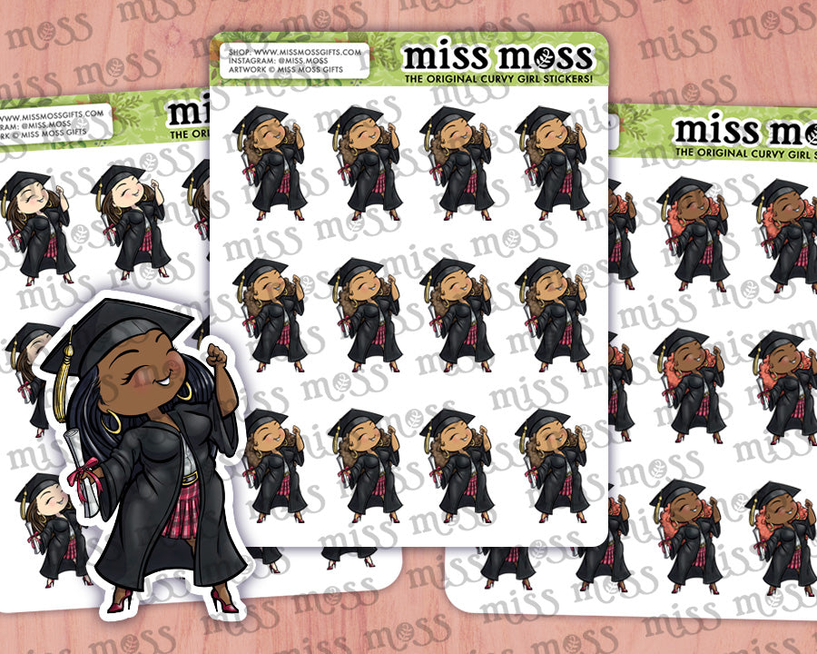 Graduation Girl Vinyl Planner Stickers