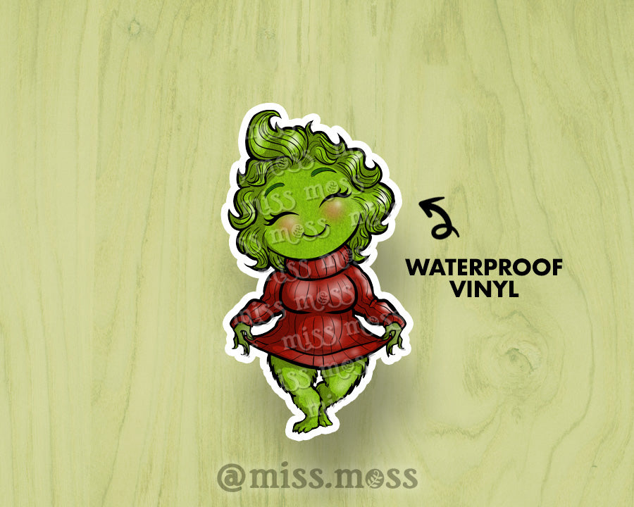Sweet Grinch Large Vinyl Sticker
