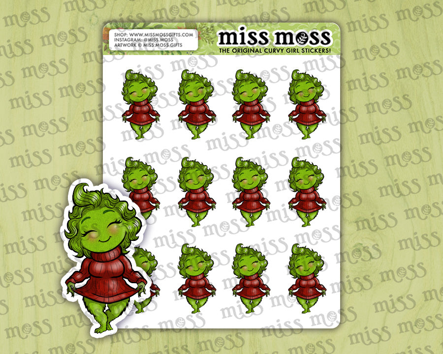 Sweet Grinch Vinyl Planner Stickers