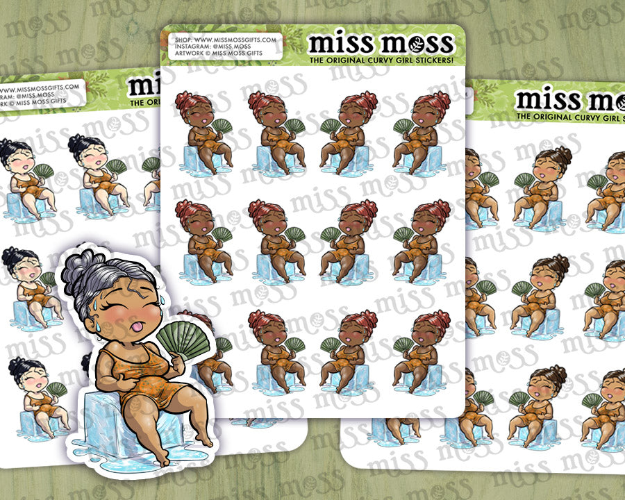 Heat Wave / Hot Flash Girl Planner Stickers
