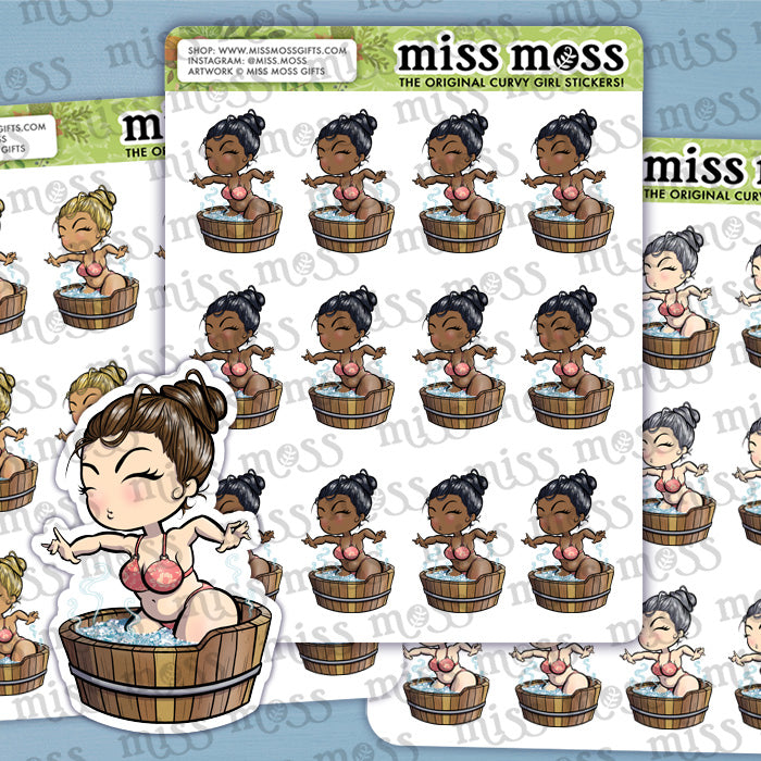 Hot Tub Babe Vinyl Planner Stickers