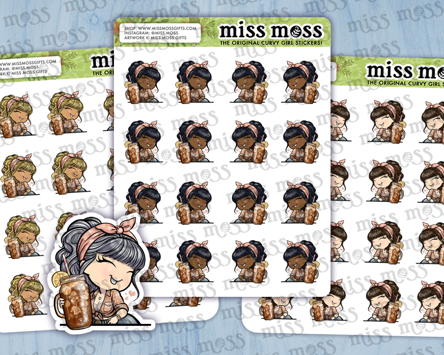 Sweet Iced Tea Girl Planner Journaling Stickers