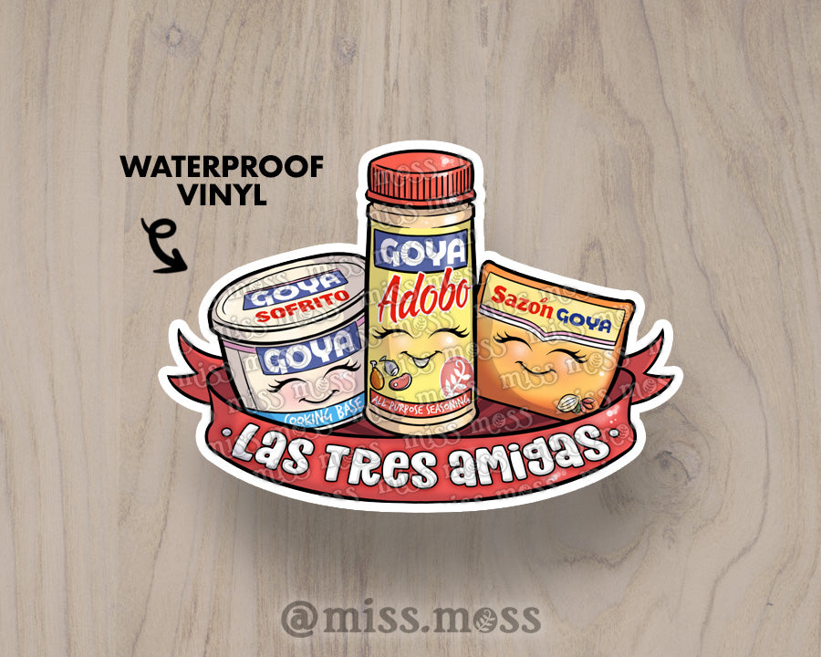 Las Tres Amigas Large Vinyl Sticker