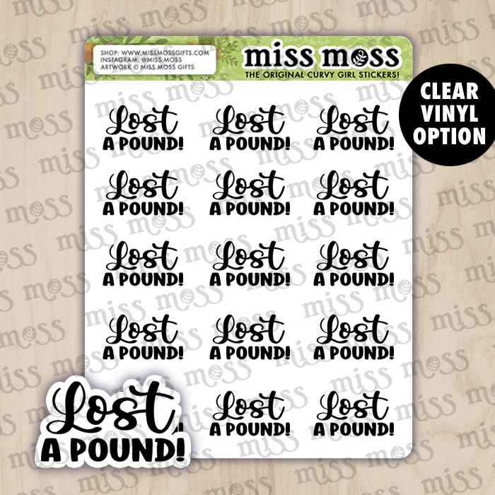 Lost A Pound Script Lettering Planner Stickers