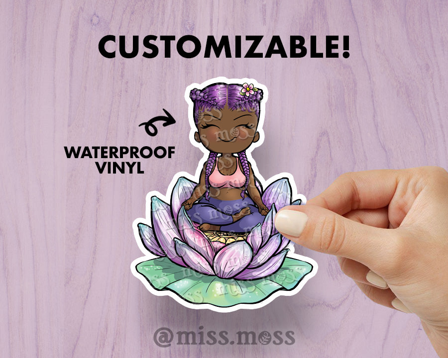 Lotus Girl Large Vinyl Sticker