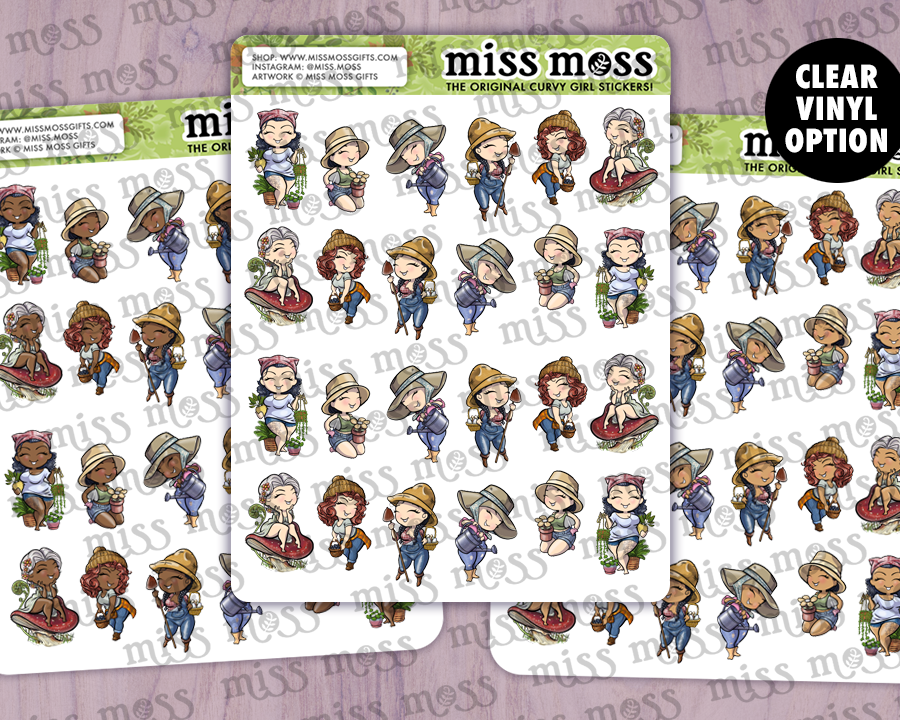 Mini GARDEN Curvy Girls Vinyl Planner Stickers