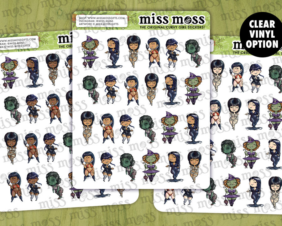 Mini Halloween Babes Vinyl Planner Stickers