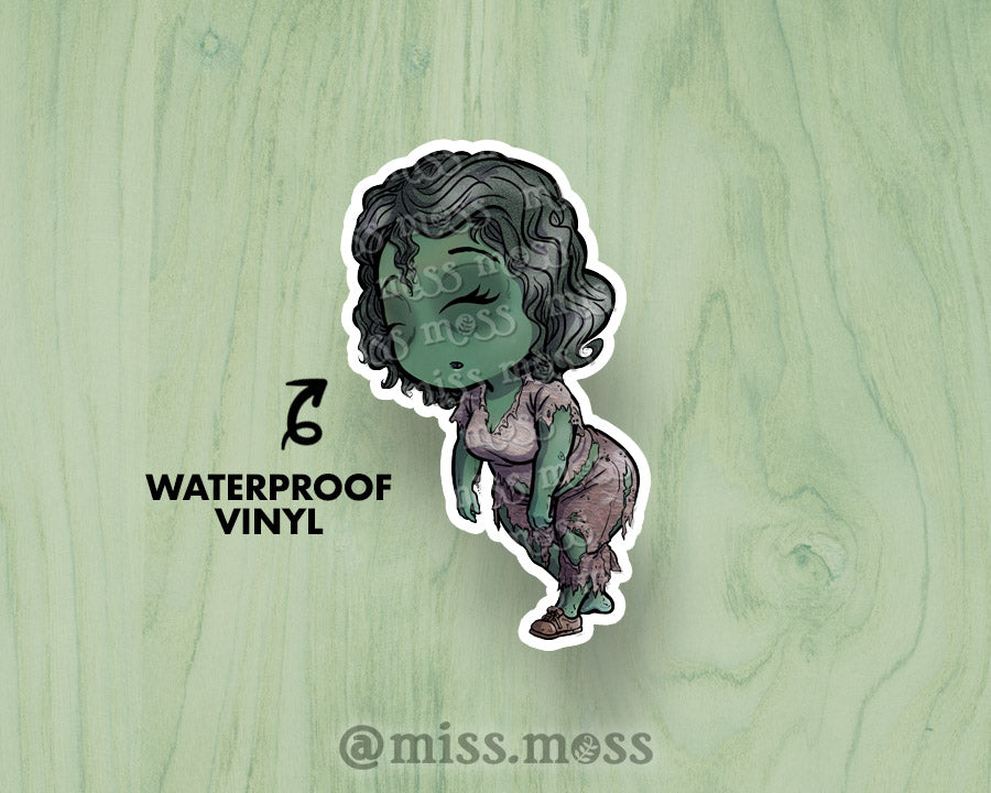 Zombie Mom Large Waterproof Vinyl Sticker