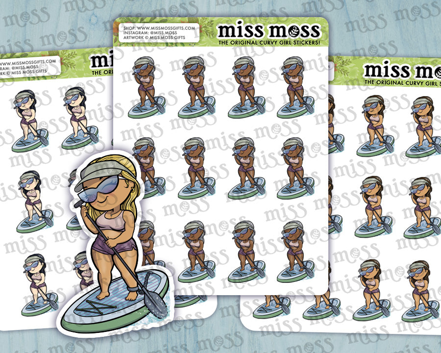 Paddle Boarder Planner Journaling Stickers