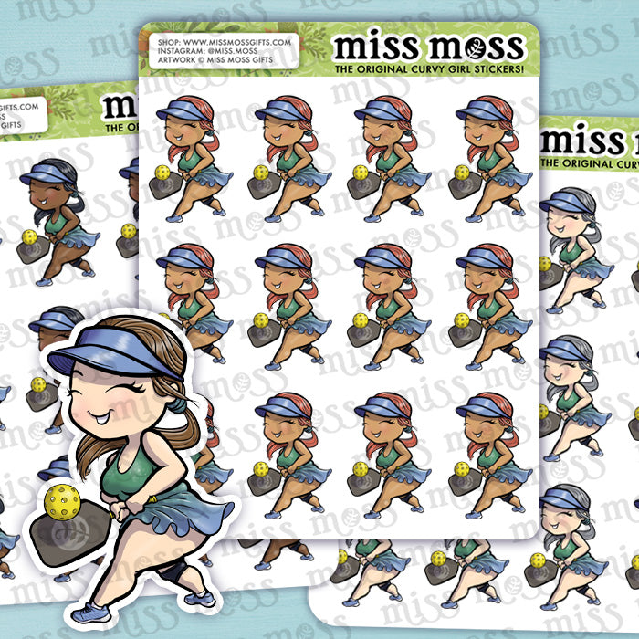 Pickleball Girl Vinyl Planner Stickers