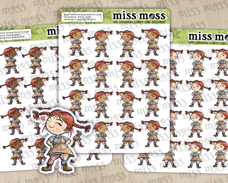 Pippi Longstocking 80's Planner Journaling Stickers