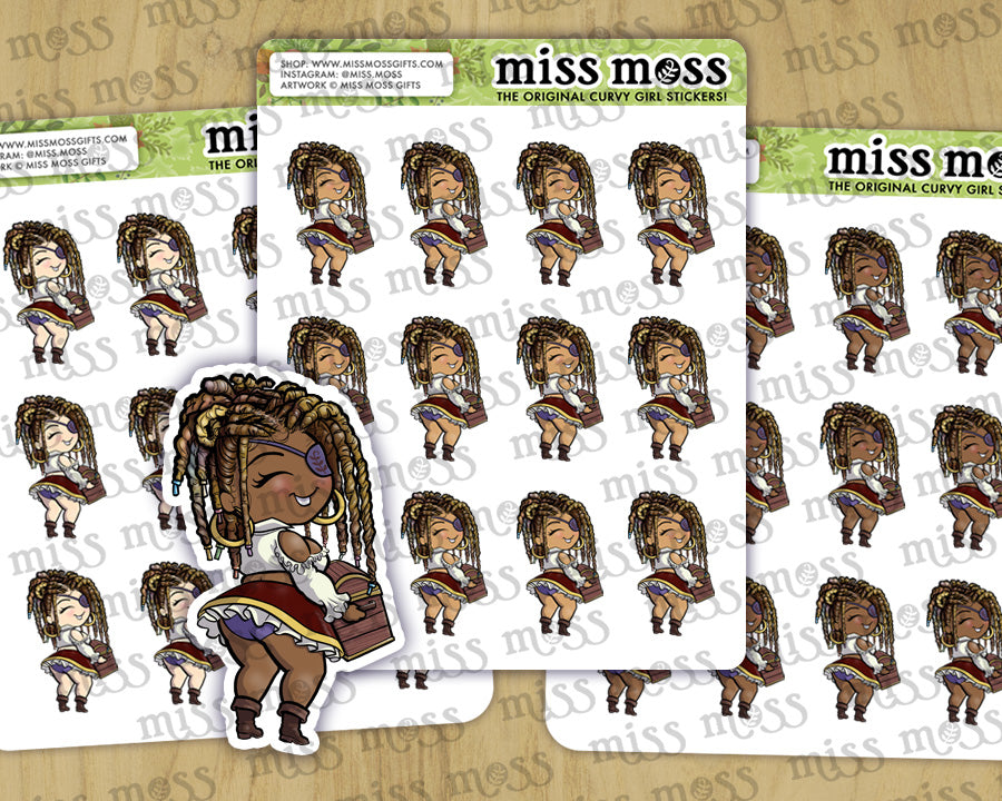 Pirate's Booty Girl Vinyl Planner Stickers