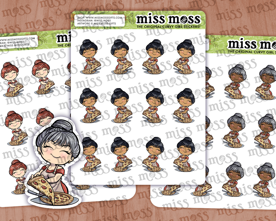 Pizza Girl Vinyl Planner Stickers