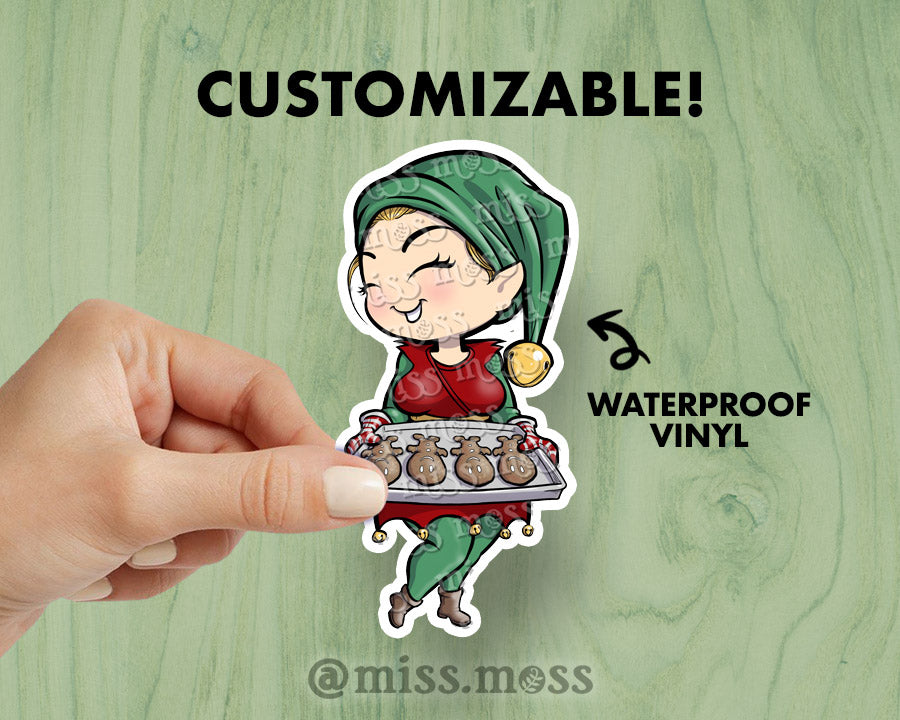 Santa's Helper Elf Vinyl Sticker