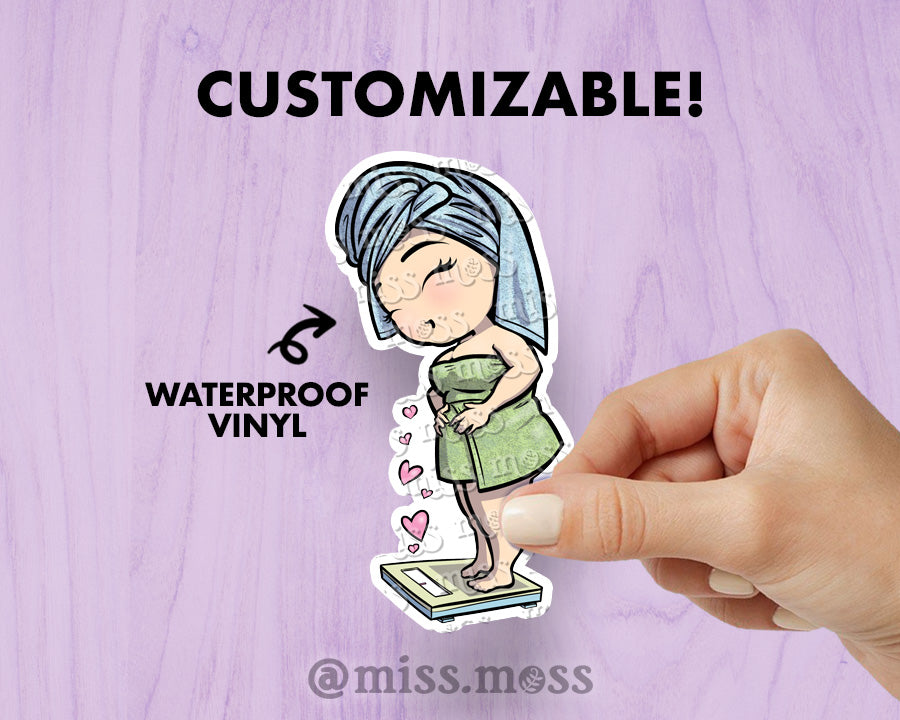 JUMBO Scale Checker Girl Vinyl Sticker