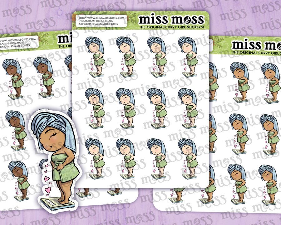 Scale Checker Girl Vinyl Planner Stickers
