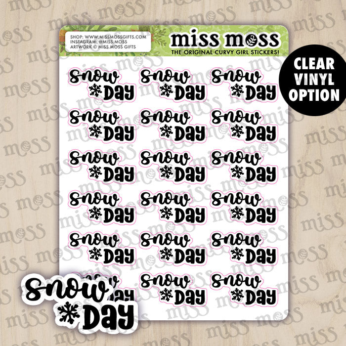 Snow Day Script Lettering Planner Stickers
