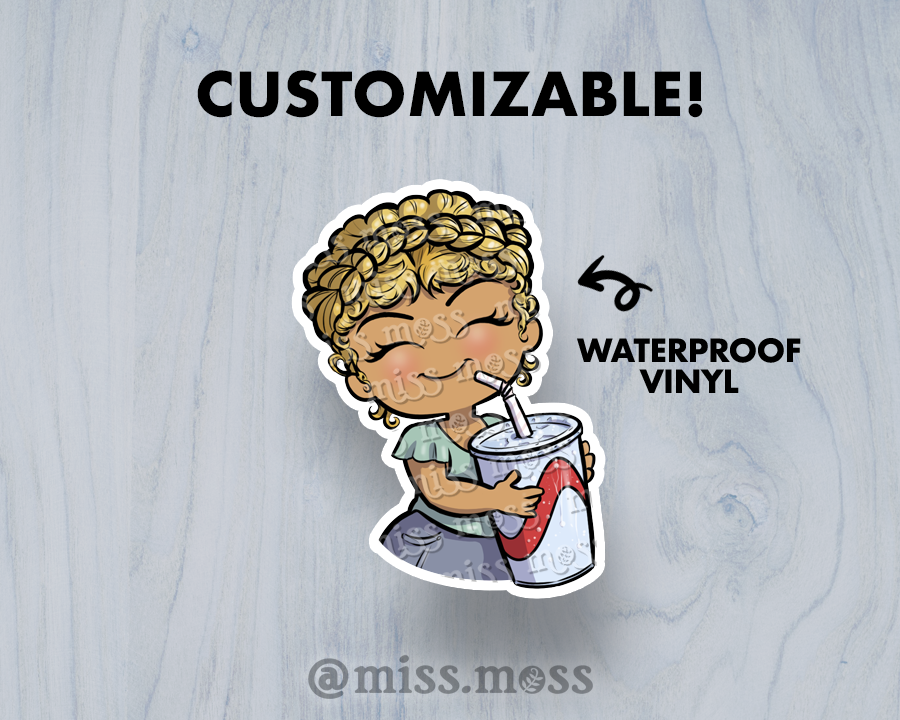 Soda Pop Girl Large Vinyl Sticker