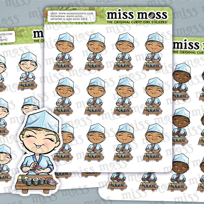 Sushi Chef Vinyl Planner Stickers