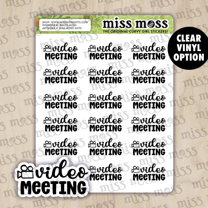 Video Meeting Script Lettering Planner Stickers