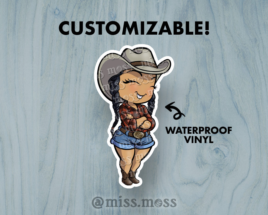 Western Cowgirl Large Vinyl Sticker
