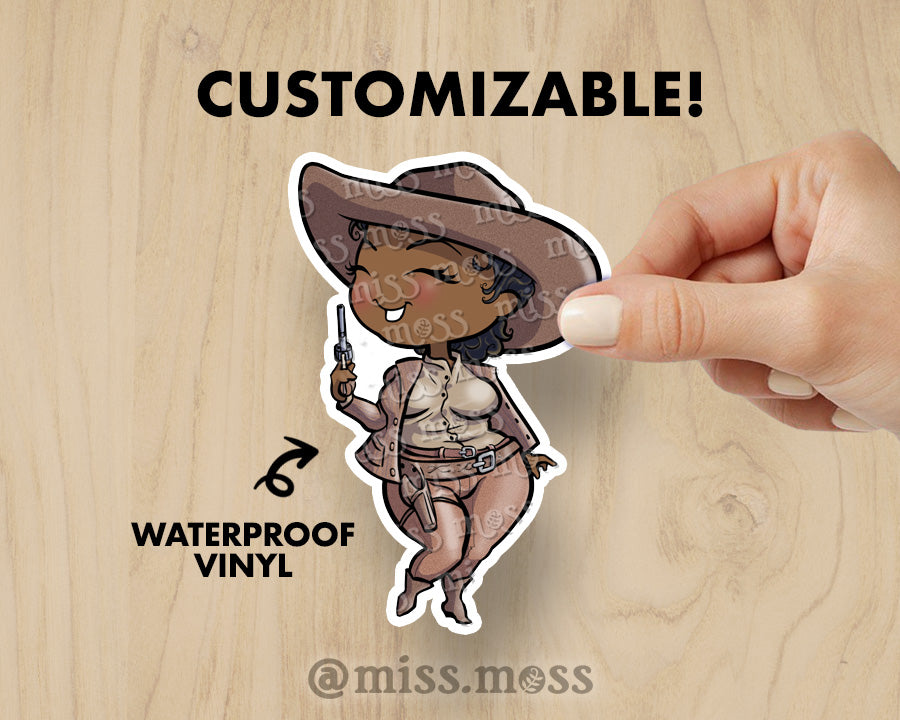 Wild West Girl #3 Large Vinyl Sticker