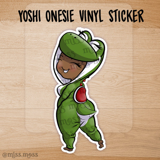 Dinosaur Onesie Girl Vinyl Sticker