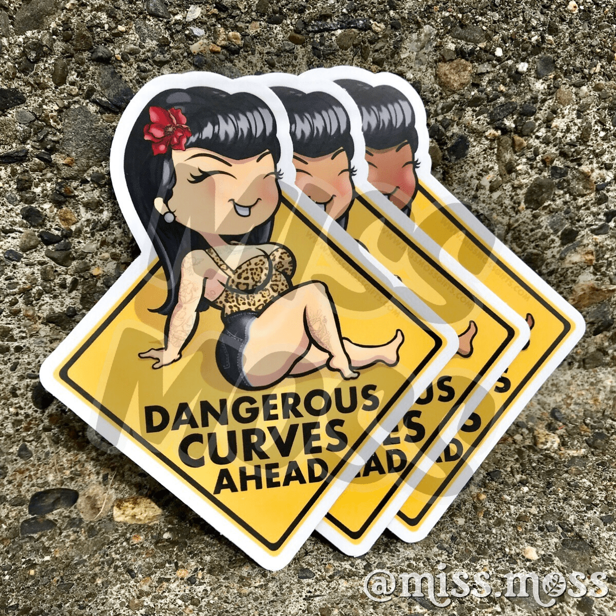 Dangerous Curves Ahead Waterproof Car Decal - Miss Moss Gifts