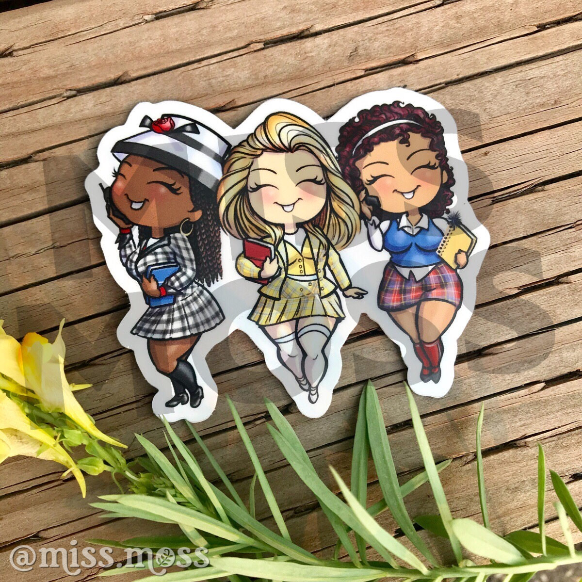 Clueless 90's Planner Girls Waterproof Vinyl Decal - Miss Moss Gifts