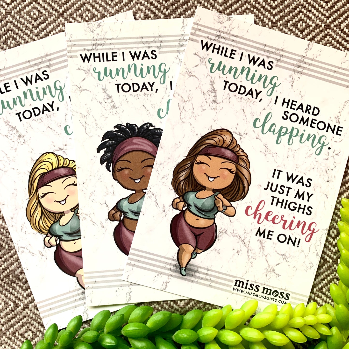 Jogging Girl Journaling Card