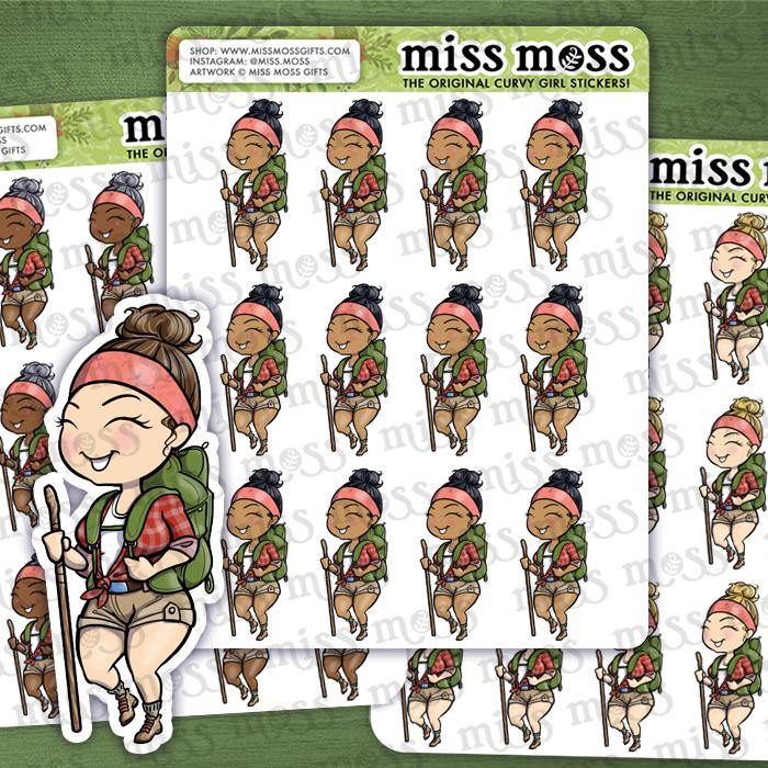 Hiking Hiker Girl Nature Lover Planner Stickers - Miss Moss Gifts