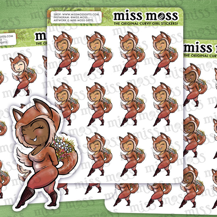 Sweet Autumn Fox Vinyl Planner Stickers