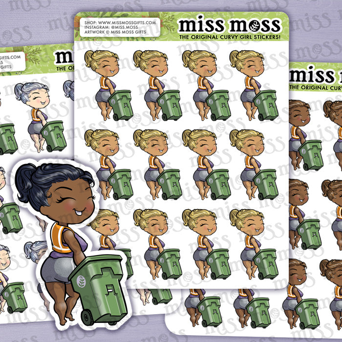 Trash Garbage Day Vinyl Planner Stickers