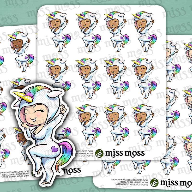 Unicorn Onesie Planner Stickers - Miss Moss Gifts
